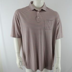 Onward‎ Reserve Pocket Polo Shirt Men's Size 2XL Pink and Blue Striped